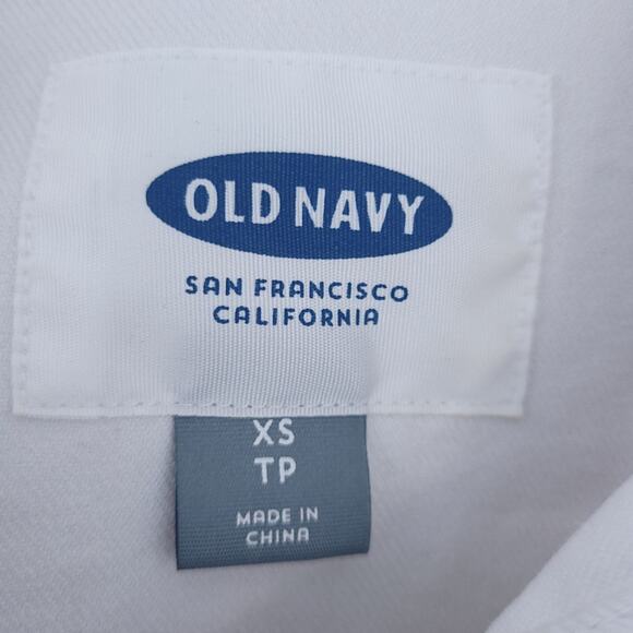 Old Navy White Jean Jacket XS Patches Paris, Makeup, Lips, Diamond, Lov, SO FUN! - Picture 5 of 6